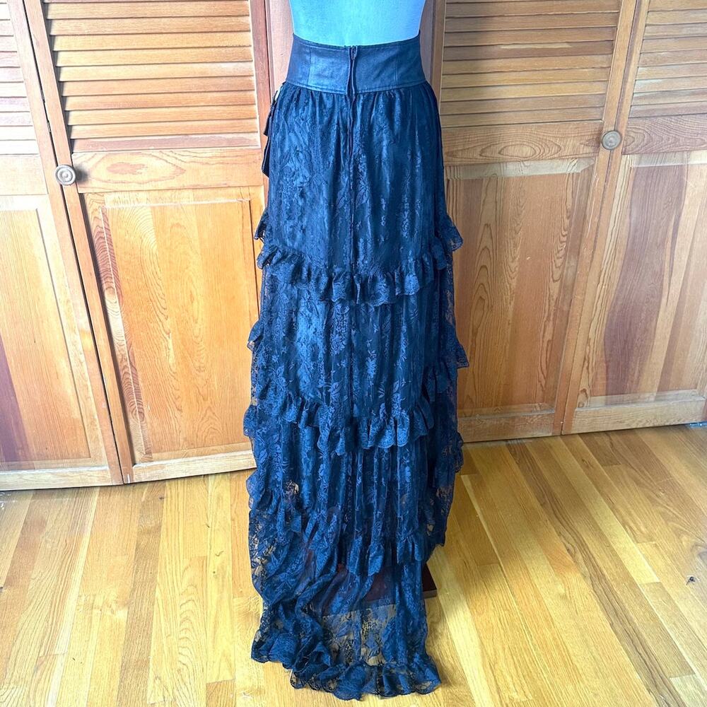 Vintage Lip Service Winchester Emporium Black Lace High Waist Skirt XS - Picture 7 of 12